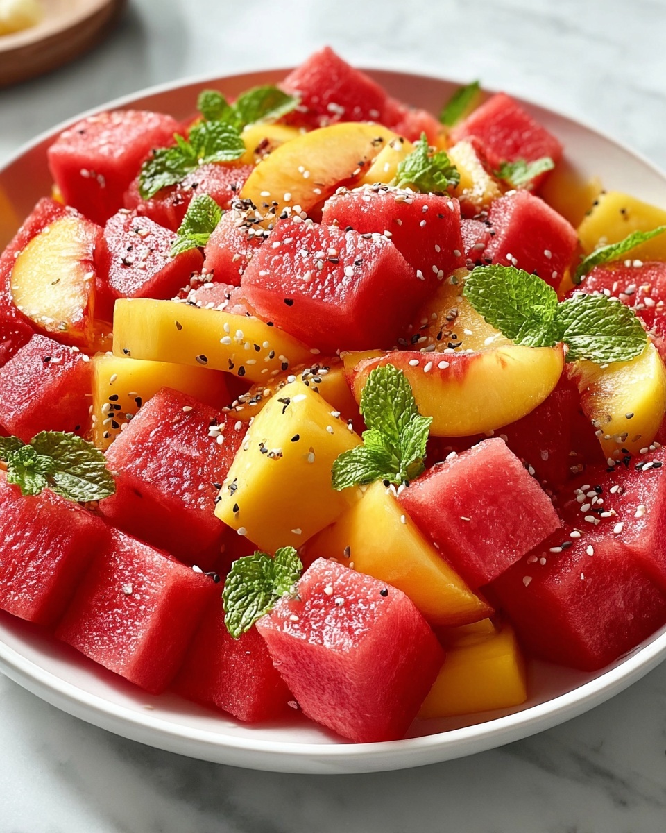 Peach Watermelon Salad: An Amazing Ultimate Recipe - Recipe Image