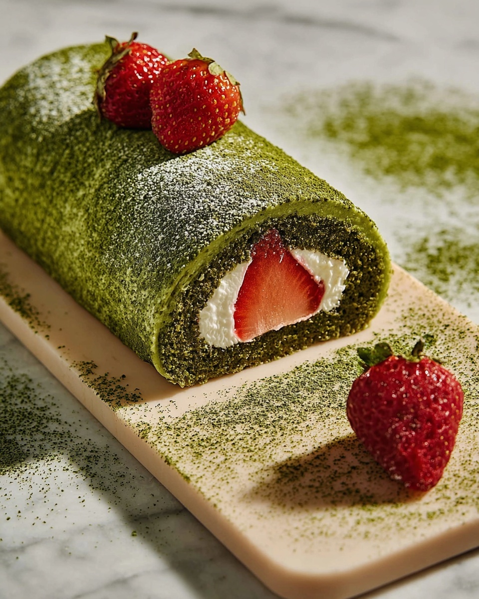 Matcha & Strawberry Roulade Recipe - Recipe Image