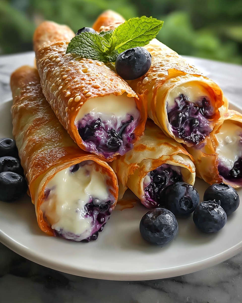 Blueberry Cream Cheese Egg Rolls: A Sweet and Crispy Dessert Twist Recipe - Recipe Image