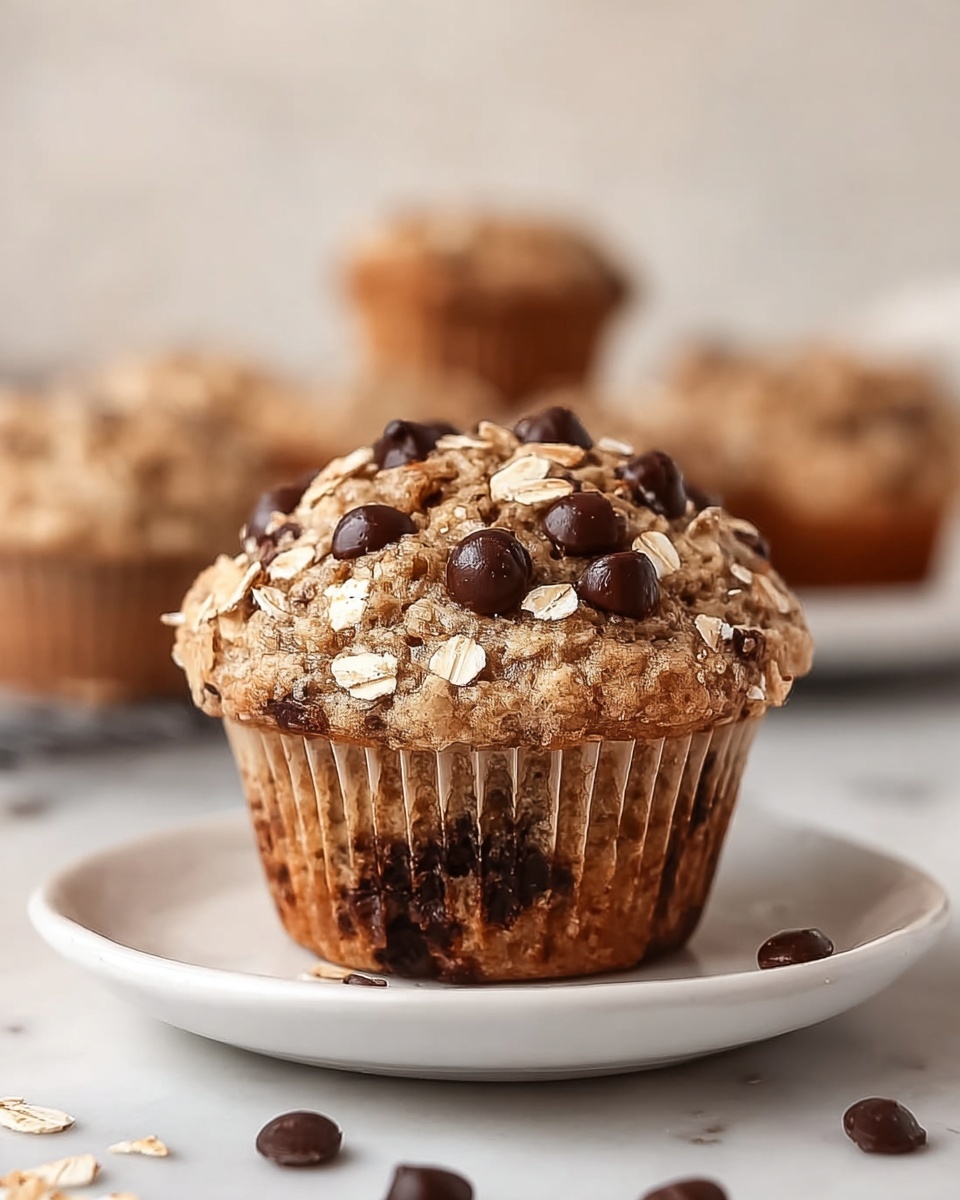 Oatmeal Chocolate Chip Greek Yogurt Muffins Recipe - Recipe Image