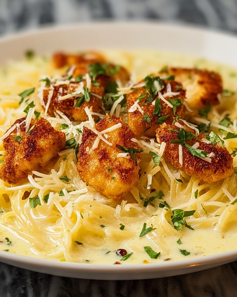 Lemon Garlic Butter Chicken with Creamy Parmesan Linguine Recipe - Recipe Image