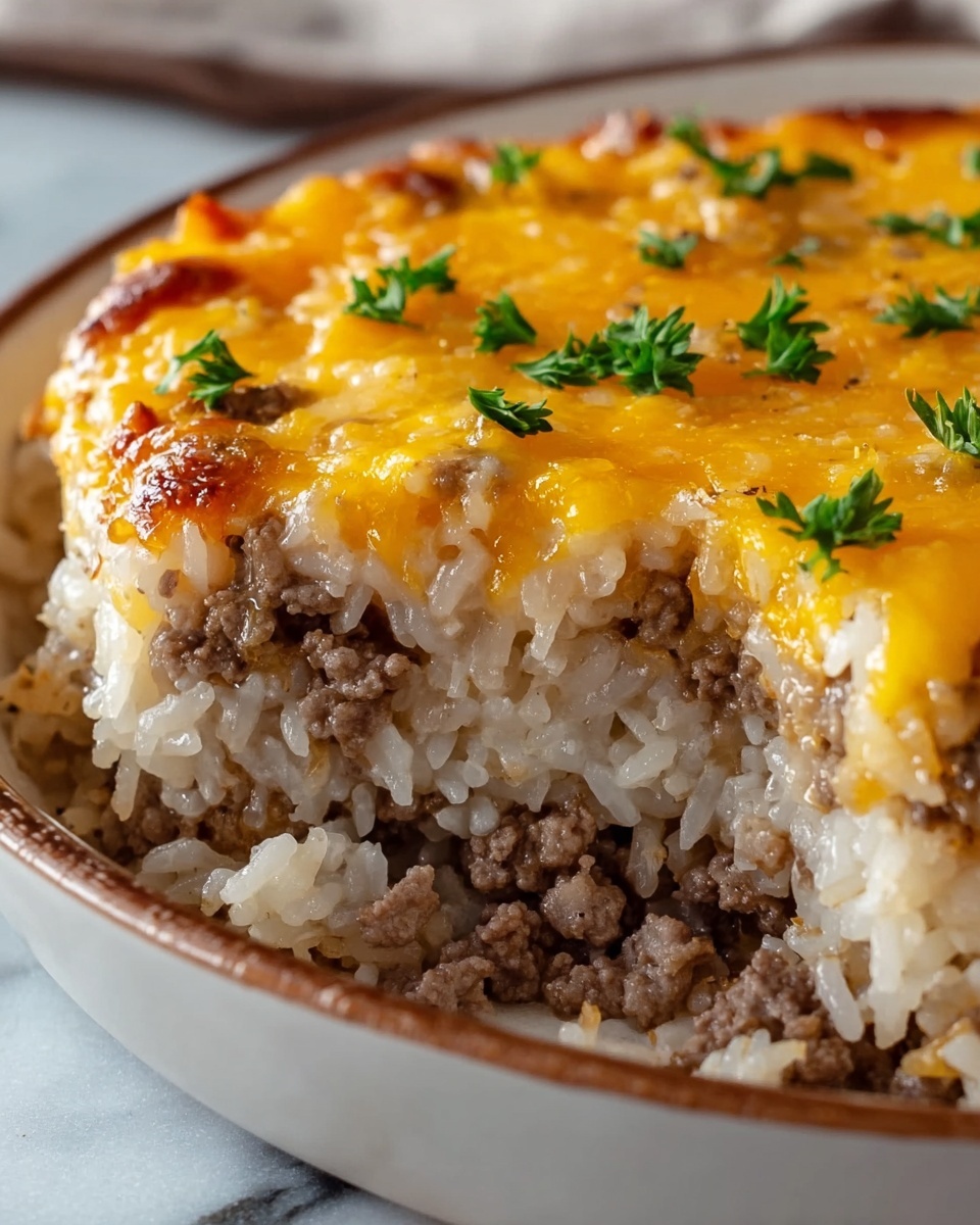 French Onion Ground Beef and Rice Casserole Recipe - Recipe Image