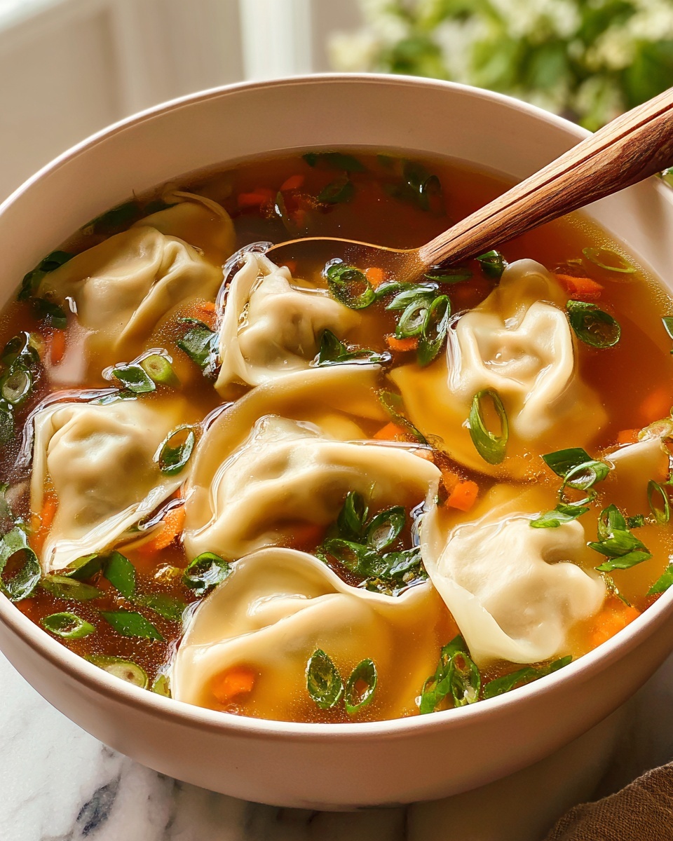 Potsticker Soup with Vegetables and Ginger Recipe - Recipe Image
