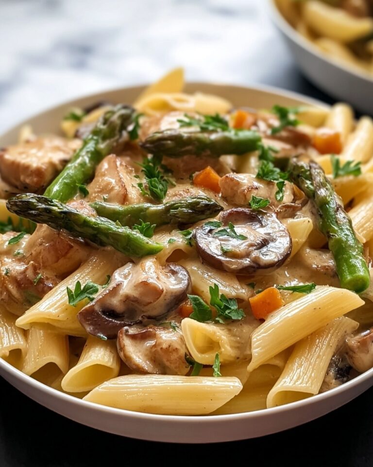 Creamy Mushroom and Asparagus Chicken Penne Recipe