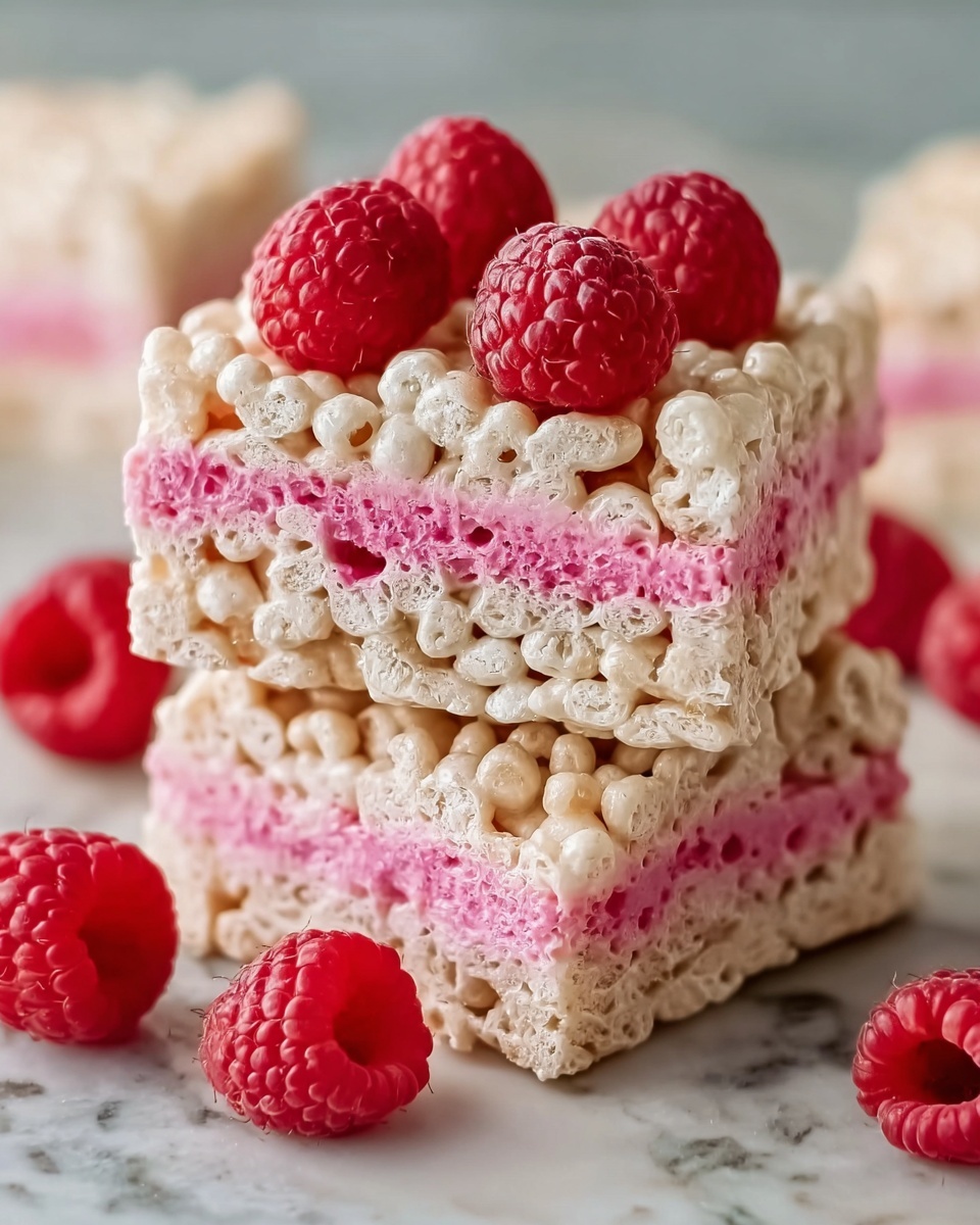 Raspberry and White Chocolate Rice Krispie Bars Recipe - Recipe Image
