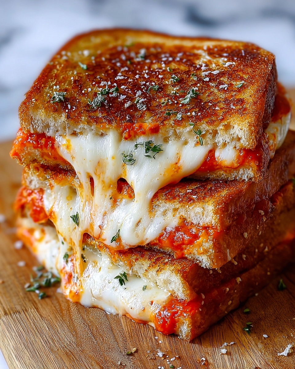 Garlic Parmesan Pizza Grilled Cheese Recipe - Recipe Image