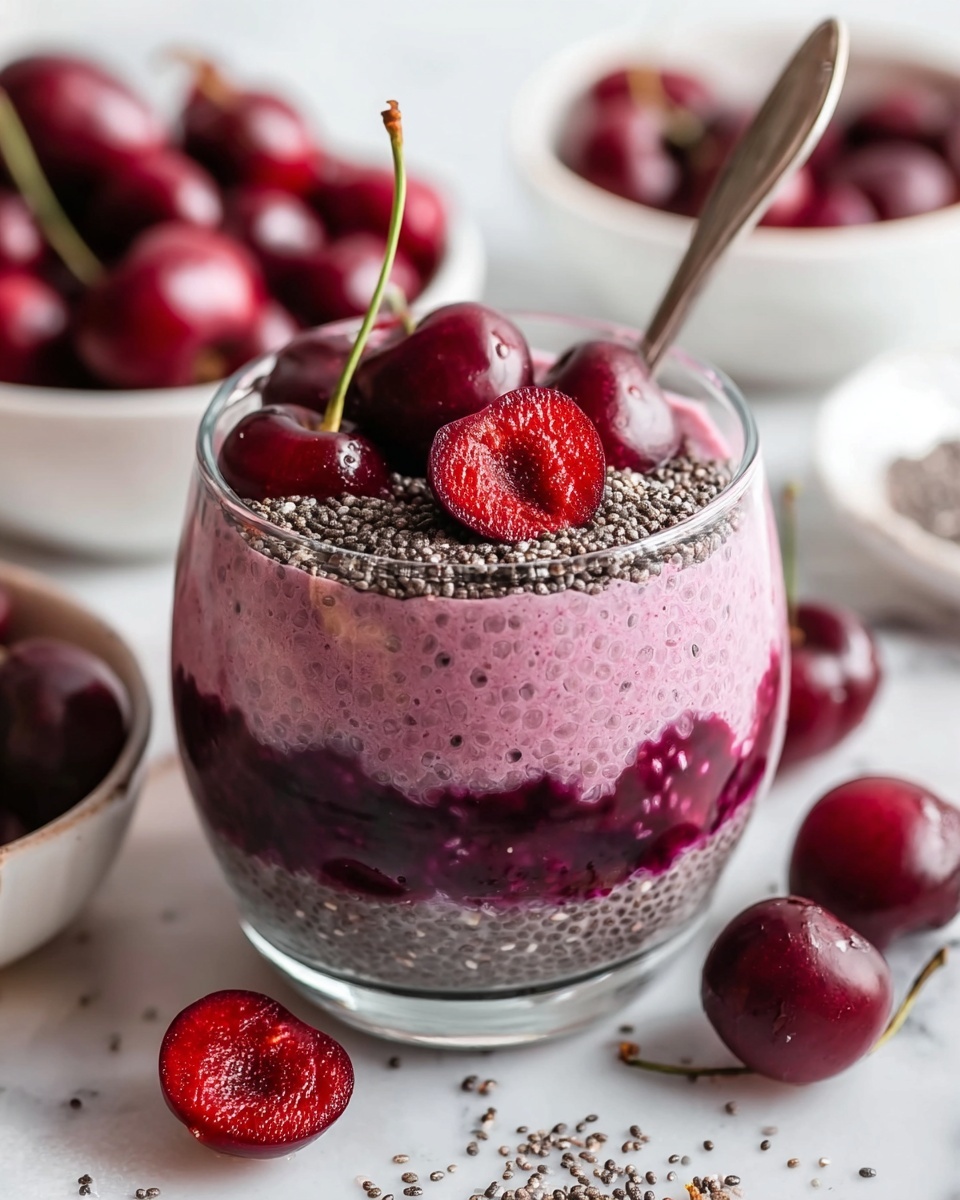 Cherry Chia Pudding with Fresh Cherry Topping Recipe - Recipe Image
