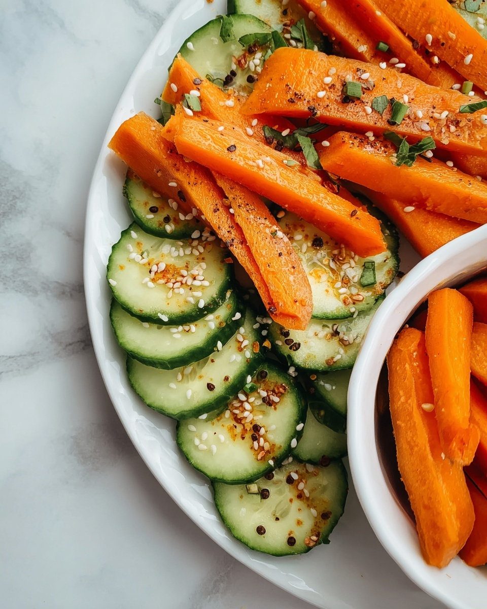Carrot and Cucumber Salad with Spicy Dressing Recipe - Recipe Image