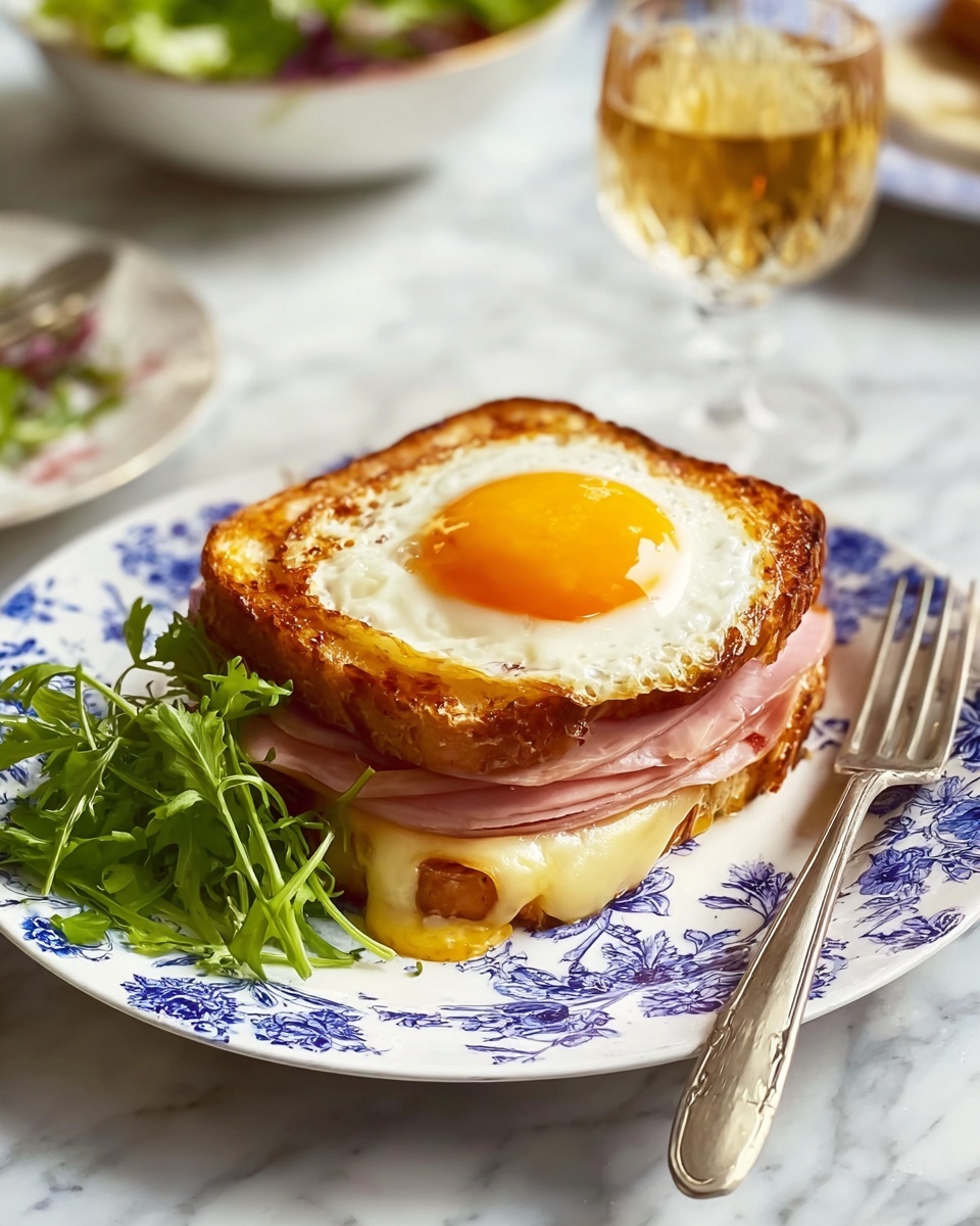 Croque Marmite Sandwich with Béchamel and Fried Eggs Recipe - Recipe Image