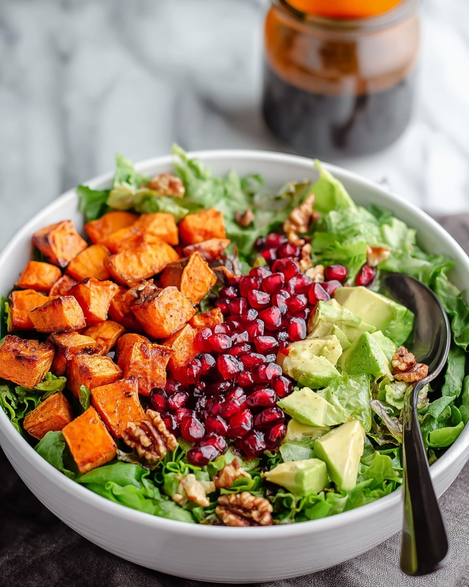Sweet Potato Pomegranate Salad with Feta and Balsamic Vinaigrette Recipe - Recipe Image