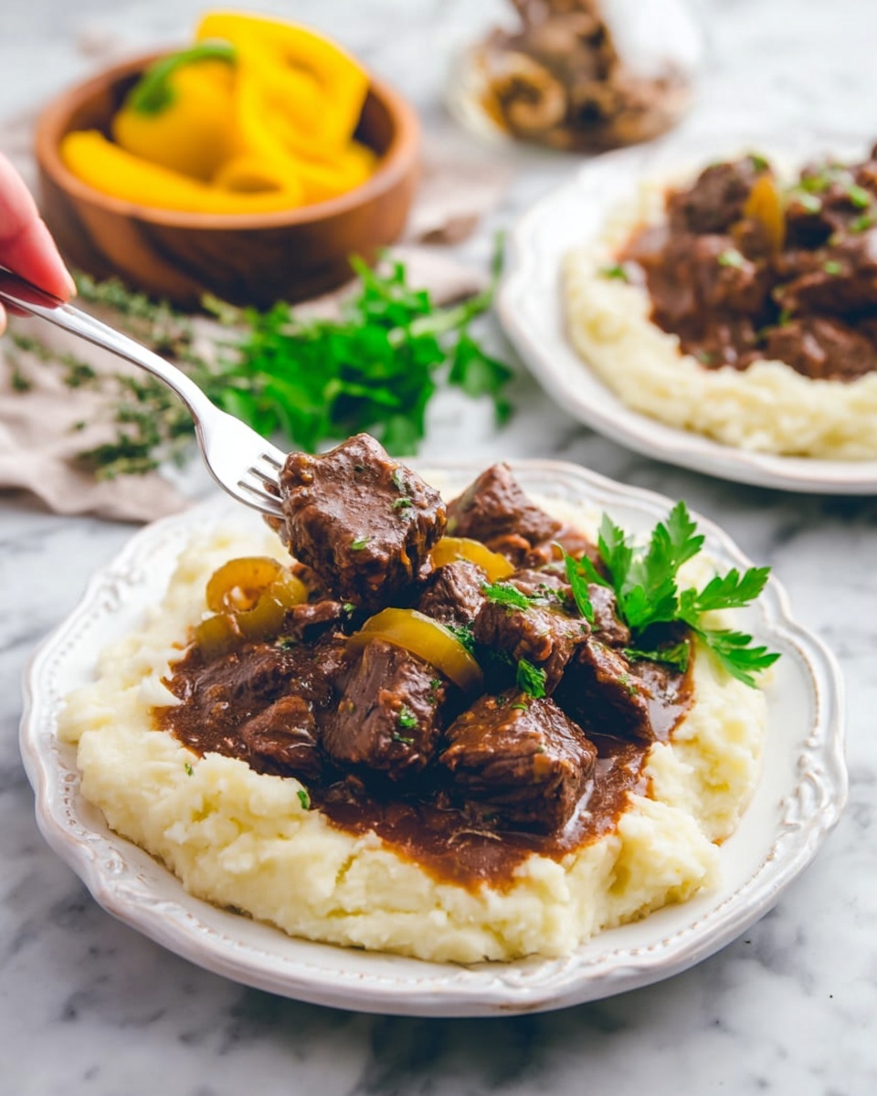 Slow Cooker Mississippi Steak Bites Recipe - Recipe Image