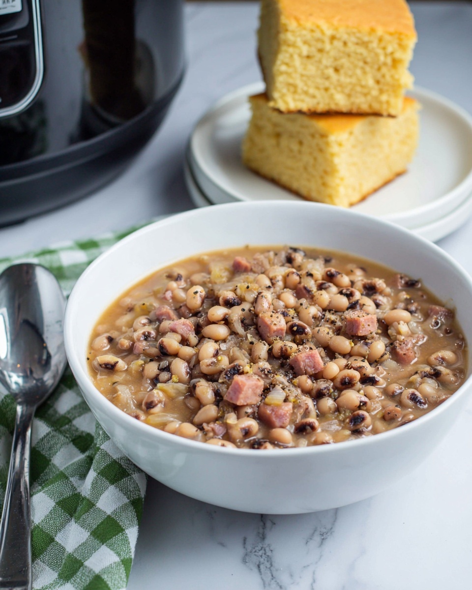 Crockpot Black Eye Peas with Ham and Spices Recipe - Recipe Image