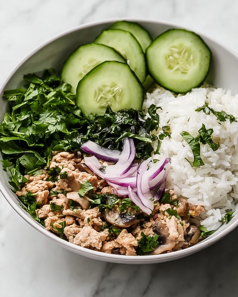 Simple Chicken Mushroom Larb Bowls Recipe - Recipe Image