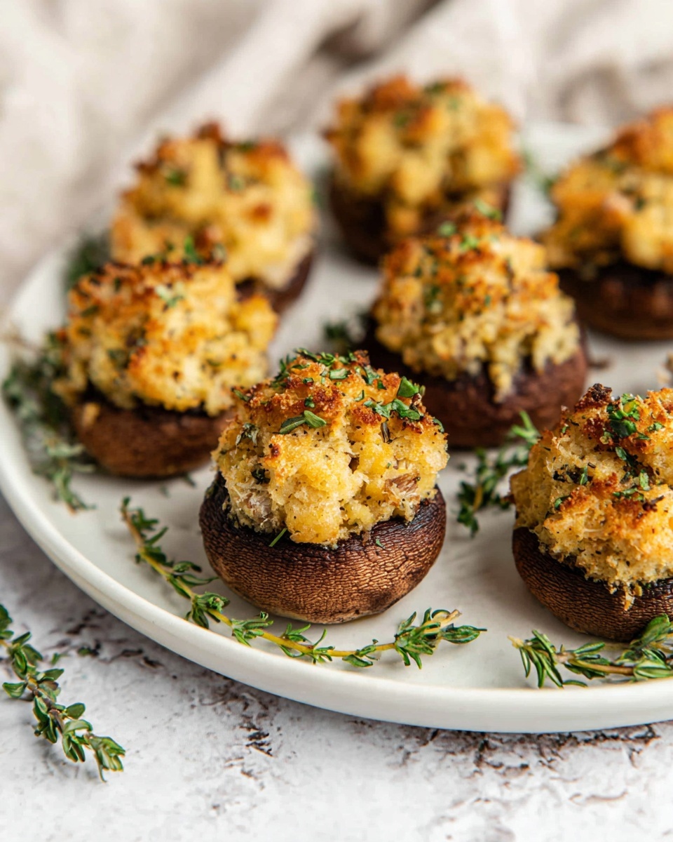 Stuffed Cremini Mushrooms with Cream Cheese, Parmesan, and Herbs Recipe - Recipe Image