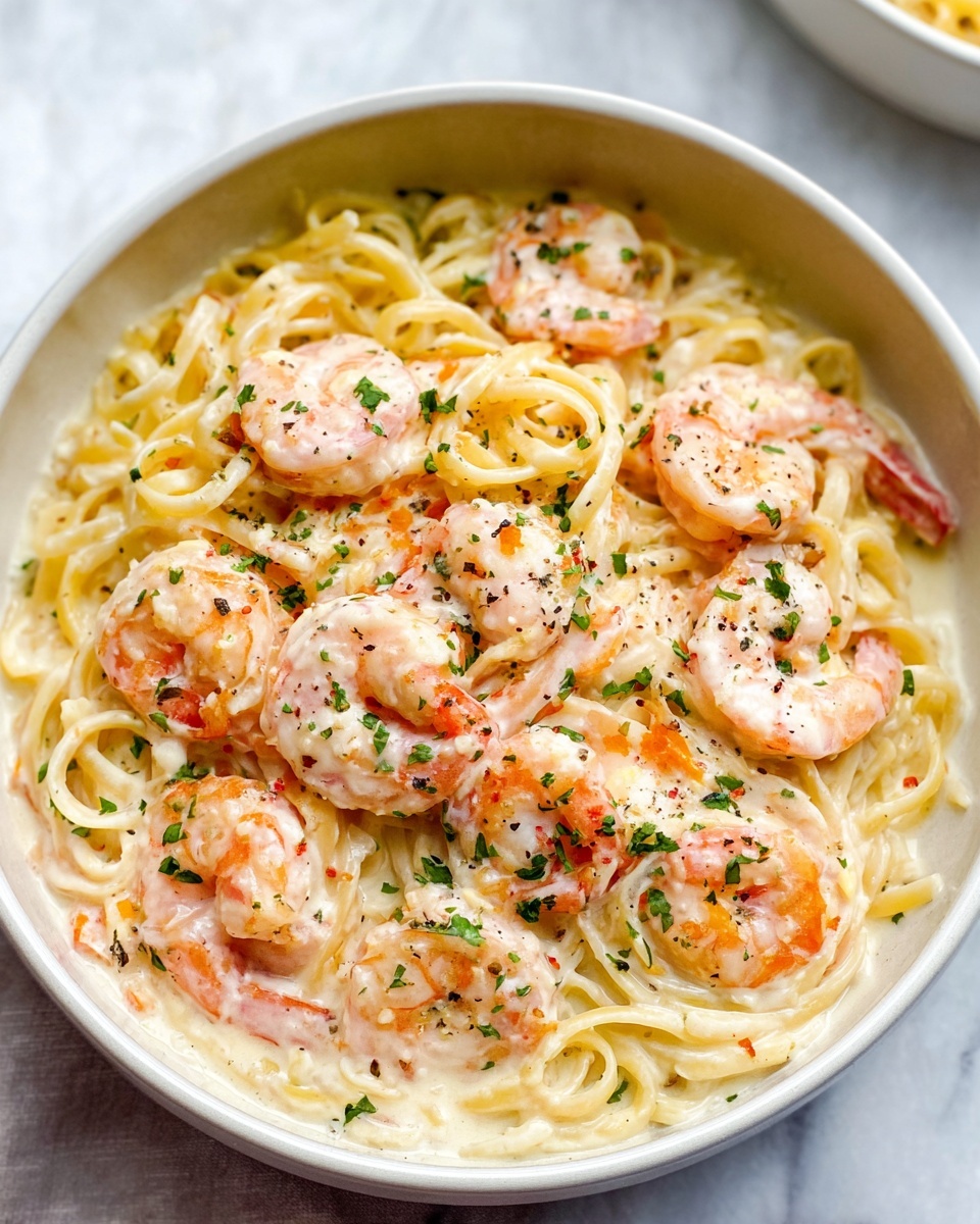 Creamy Lemon Garlic Shrimp Pasta Recipe - Recipe Image