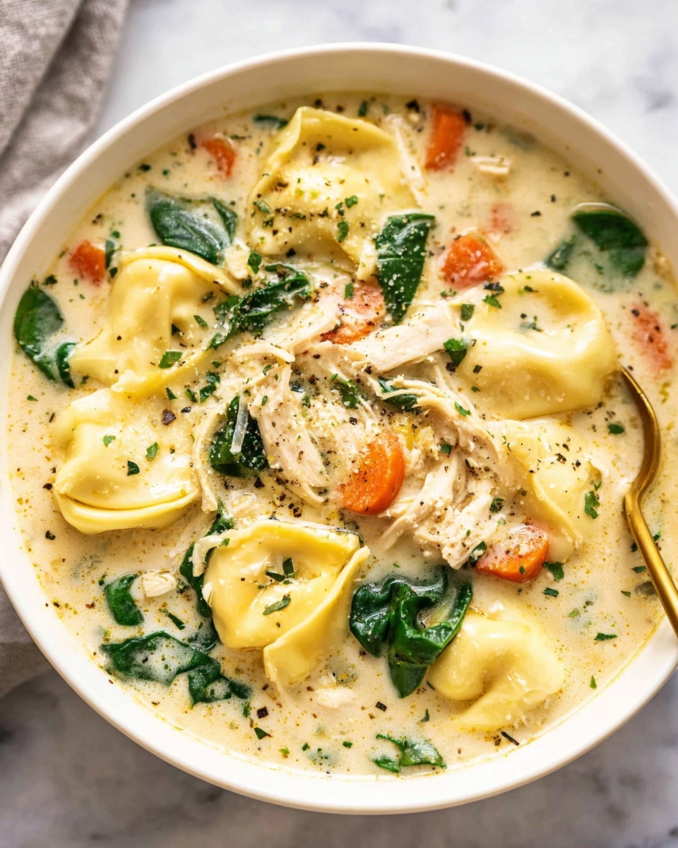 Creamy Lemon Chicken Tortellini Soup Recipe - Recipe Image