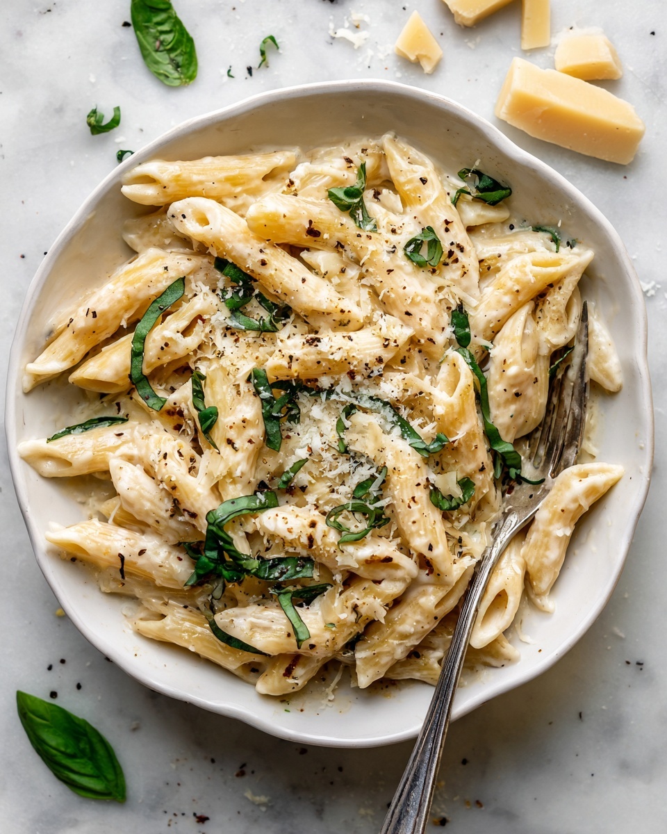 Creamy Lemon Basil Pasta Recipe - Recipe Image