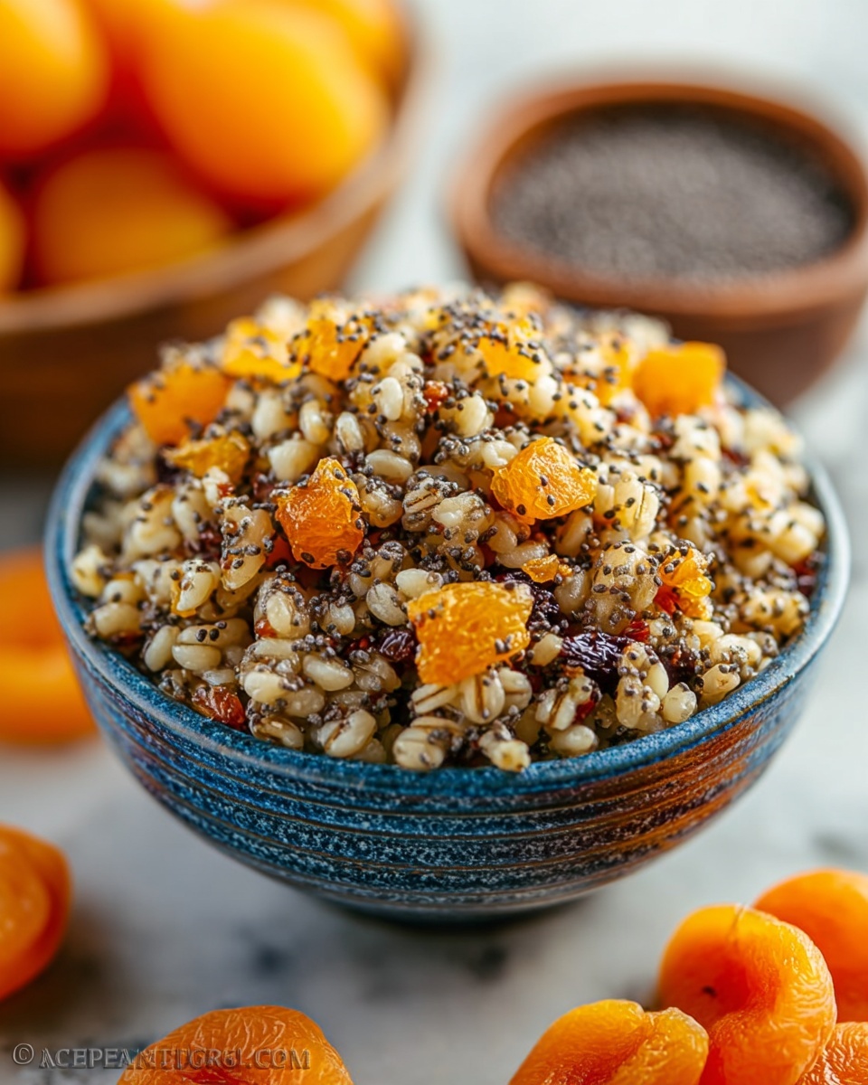 Sweet Wheat Berry Pudding (Kutia) with Poppy Seeds, Dried Fruits, and Toasted Almonds Recipe - Recipe Image