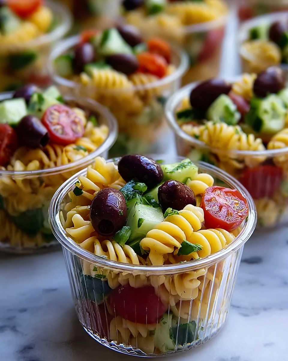 Fun and Flavorful Pasta Salad Cups: The Perfect Party Appetizer Recipe - Recipe Image