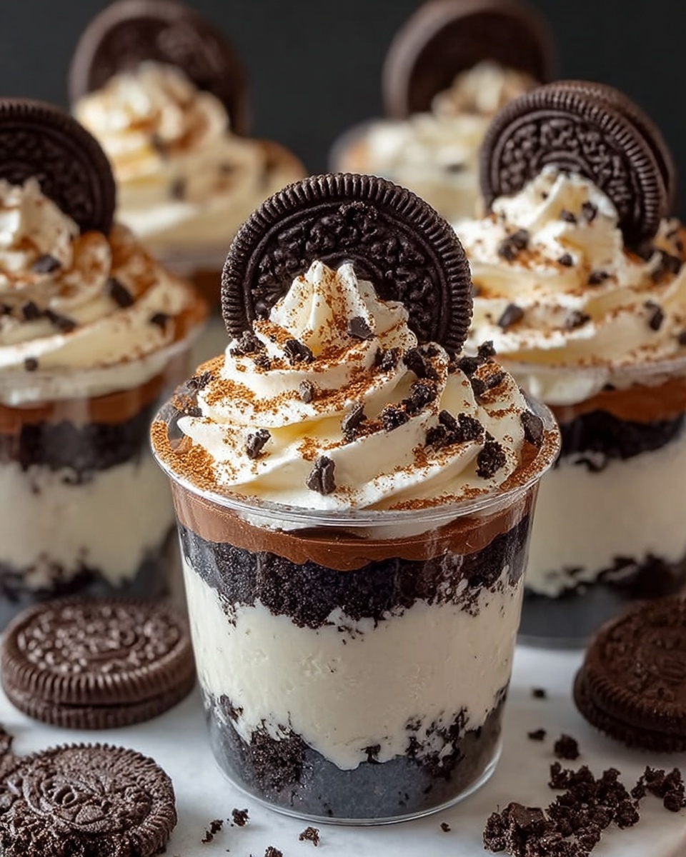 No Bake Cookies and Cream Cheesecake Cups Recipe - Recipe Image