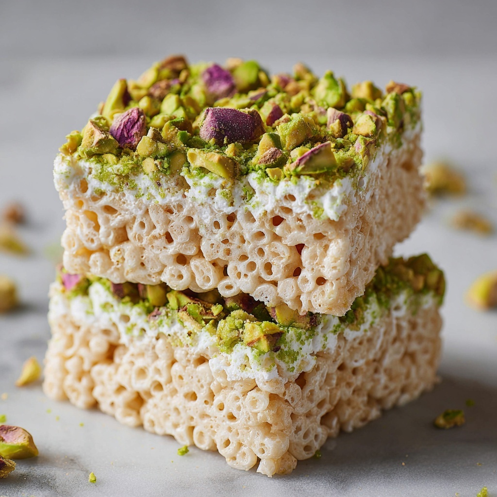 Pistachio Rice Krispie Treats Recipe - Recipe Image