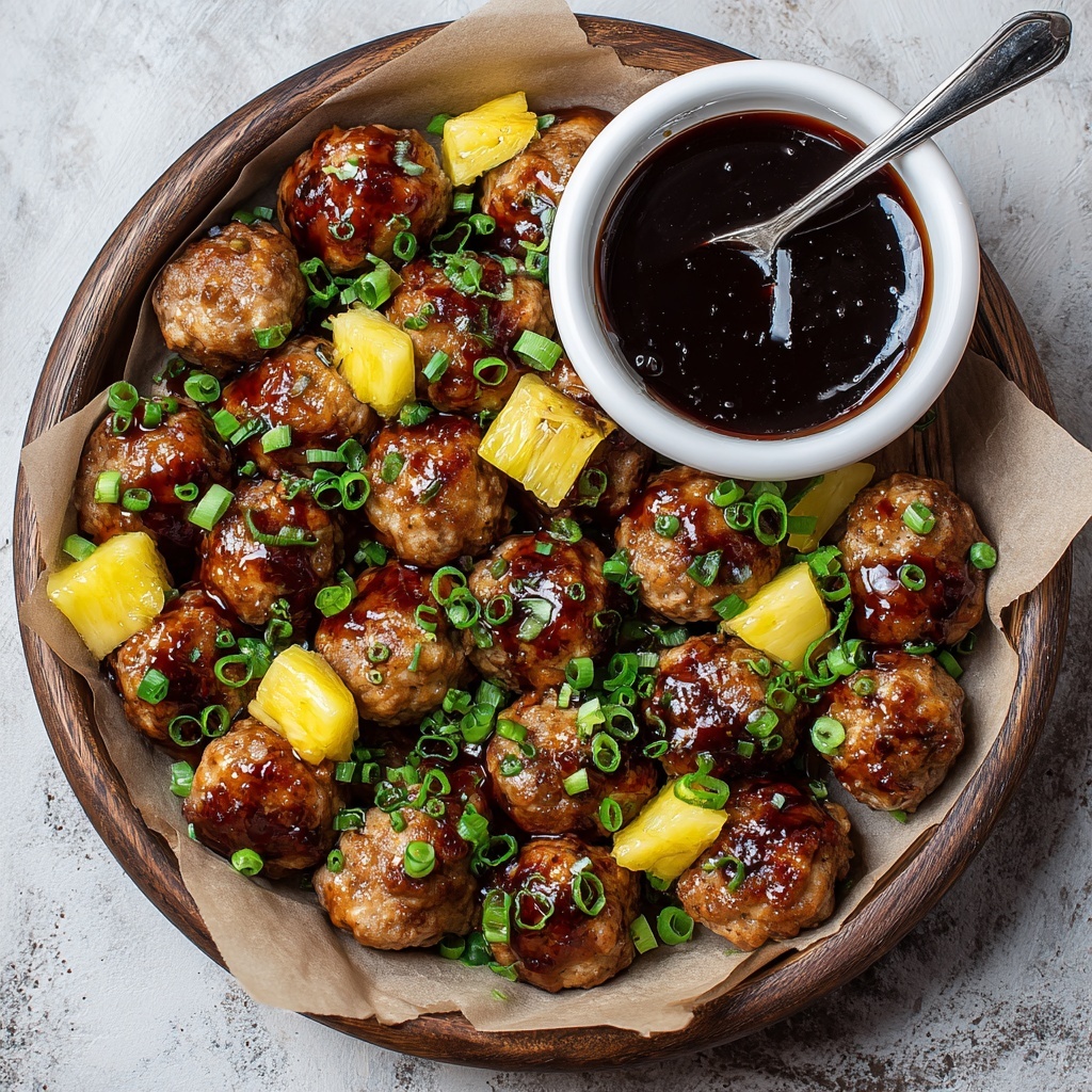 Pineapple Teriyaki Chicken Meatballs Recipe - Recipe Image
