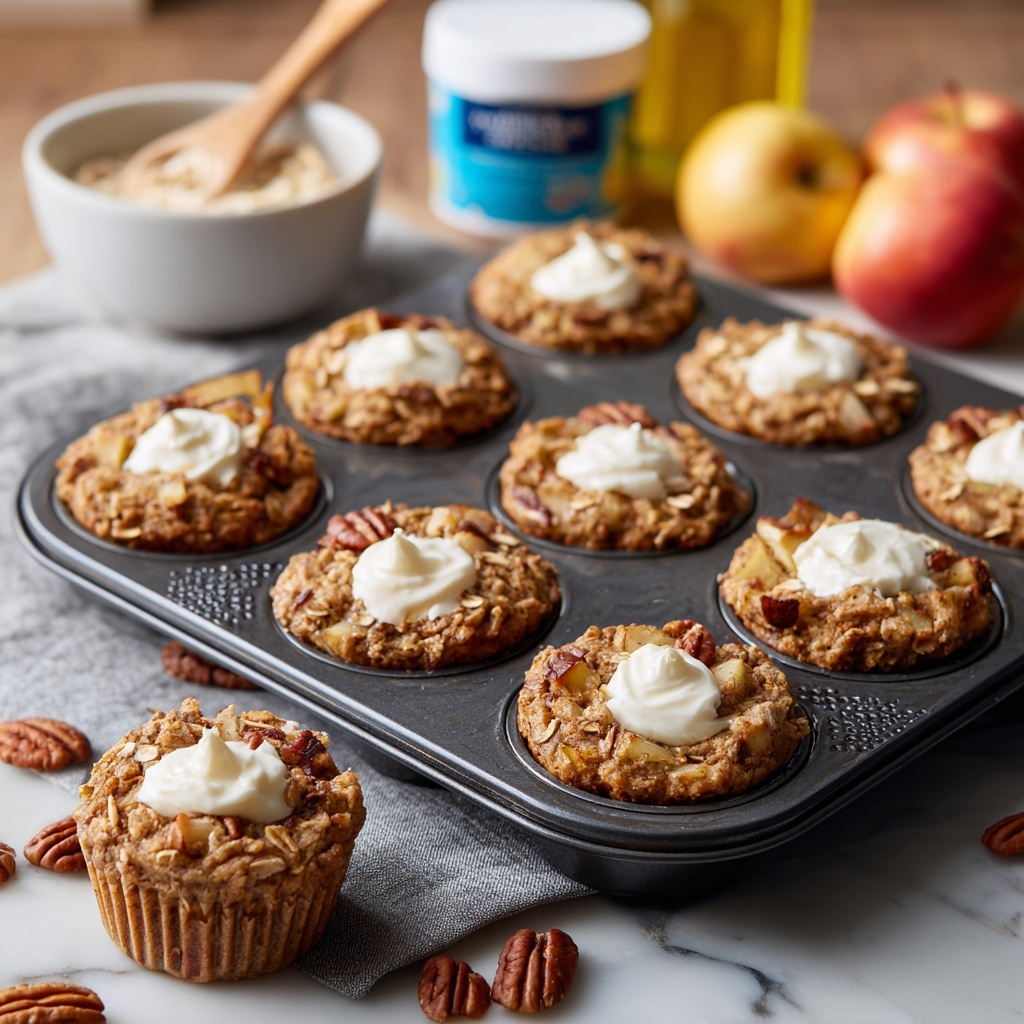 Baked Apple Pie Oatmeal Cups Recipe - Recipe Image