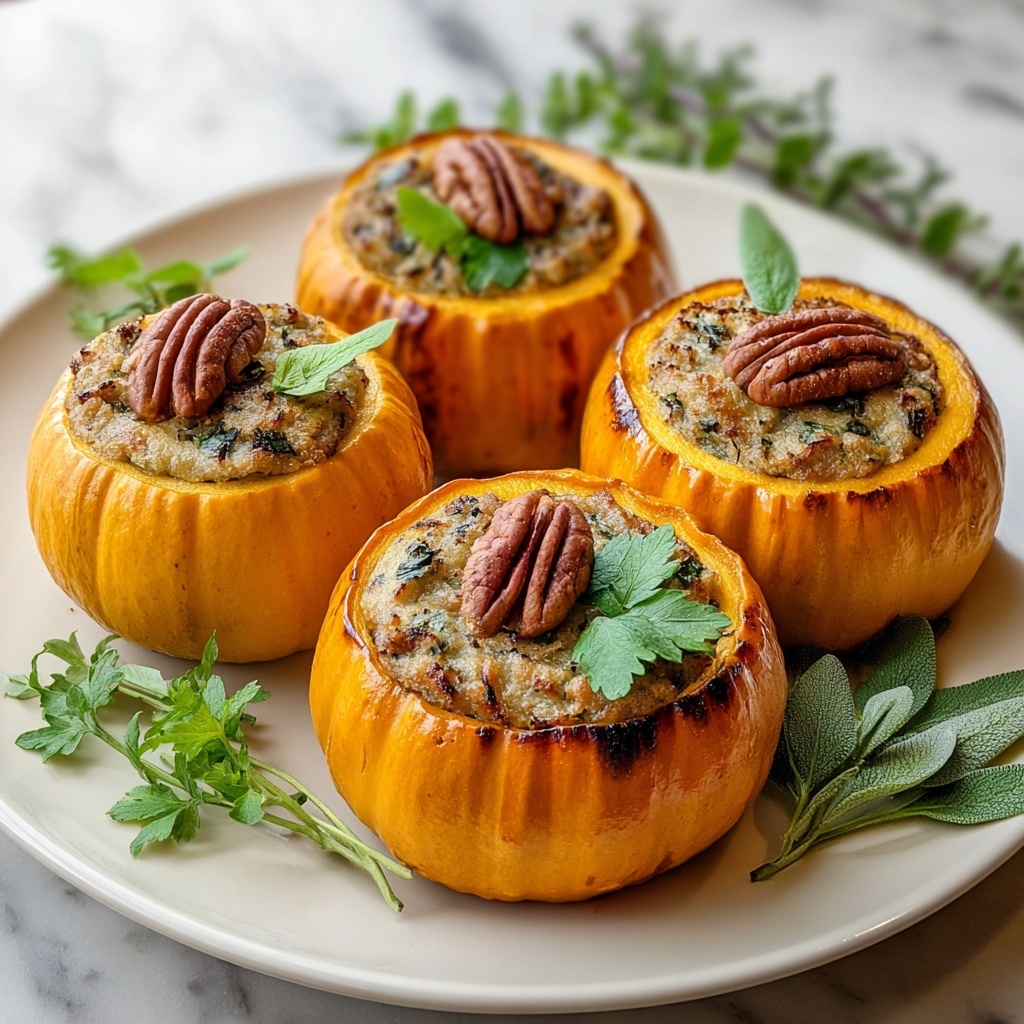Ground Turkey & Brown Butter Sage Stuffed Pumpkins Recipe - Recipe Image