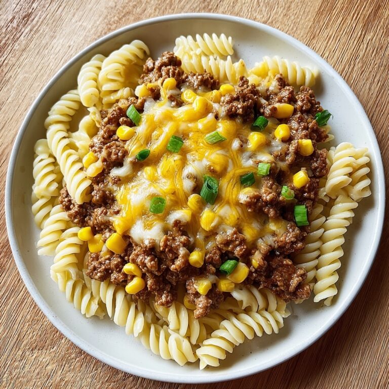 Loaded Cheddar Ranch Beef and Sweet Corn Rotini Bake Recipe