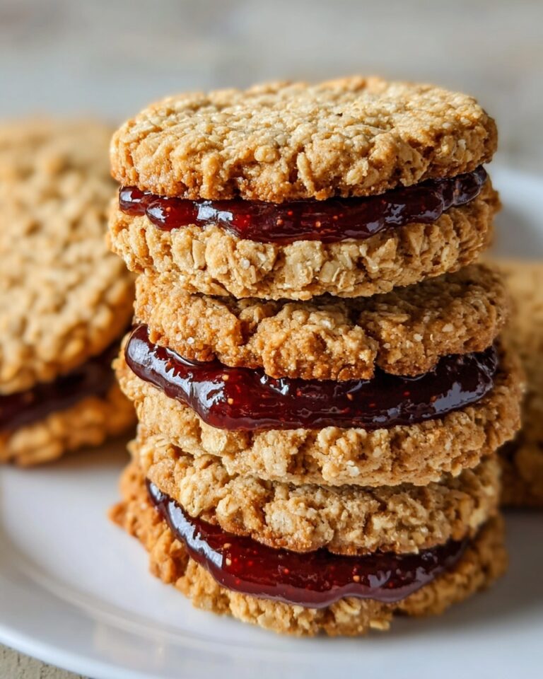 Healthy Flourless Peanut Butter & Jelly Cookie Sandwiches Recipe
