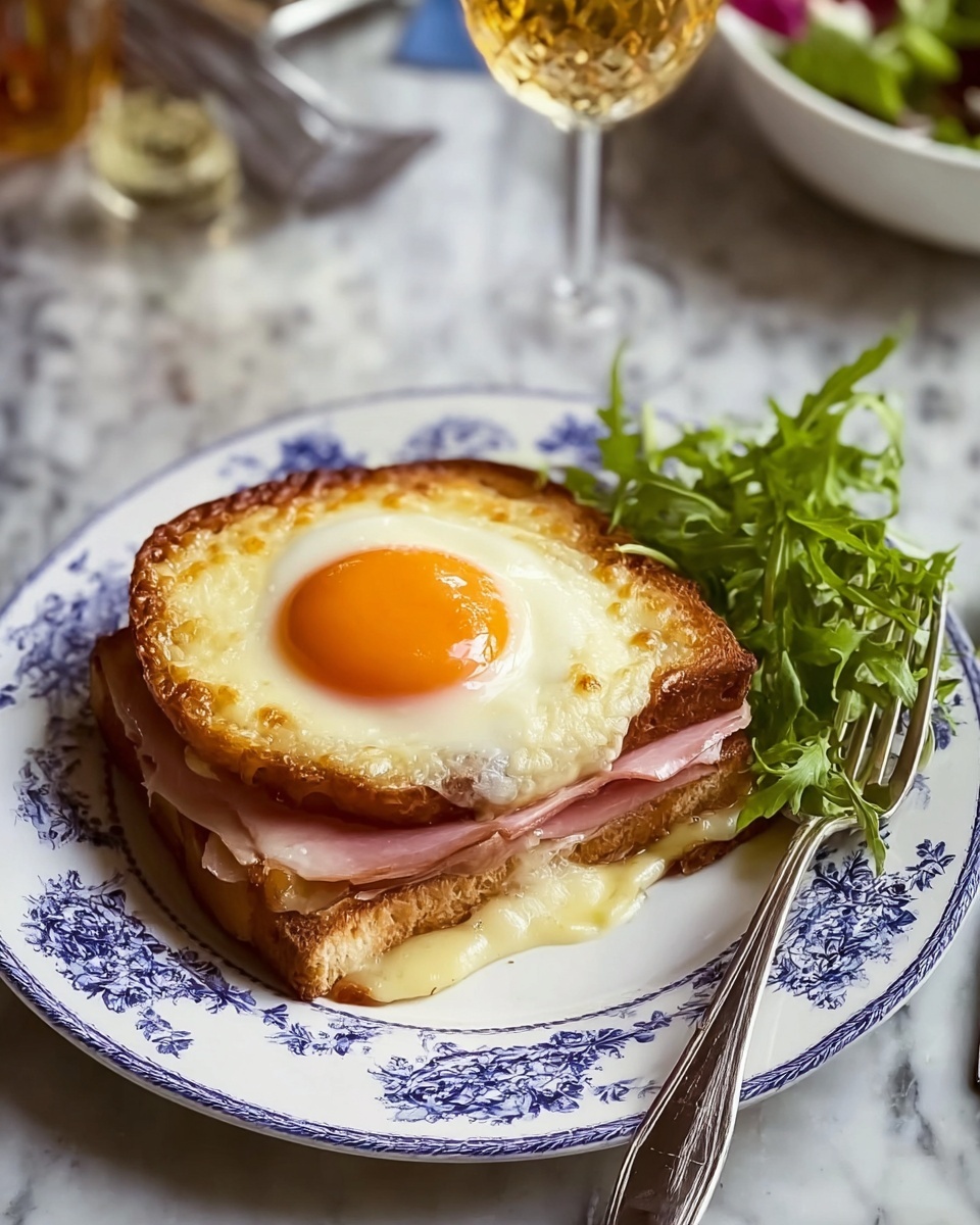 Croque Marmite Sandwich with Béchamel and Fried Eggs Recipe - Recipe Image