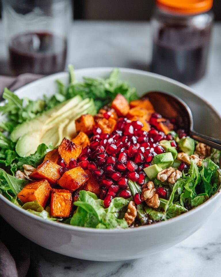 Sweet Potato Pomegranate Salad with Feta and Balsamic Vinaigrette Recipe