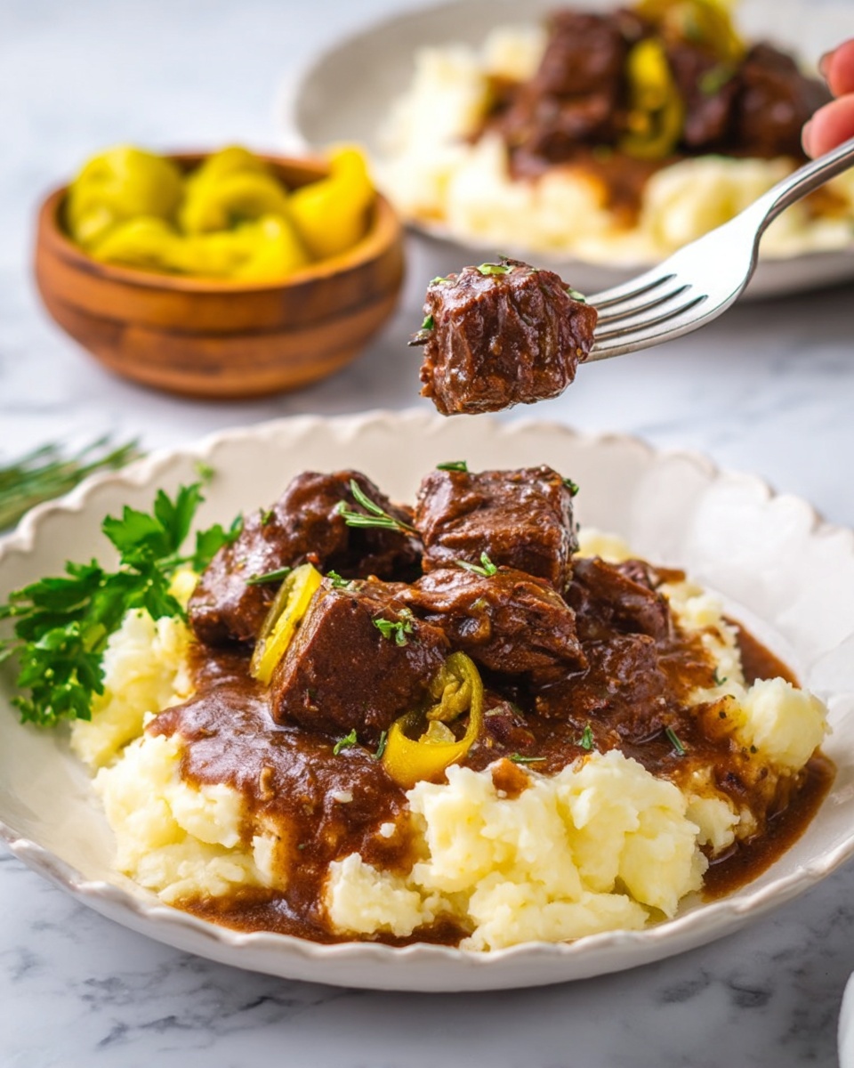 Slow Cooker Mississippi Steak Bites Recipe - Recipe Image