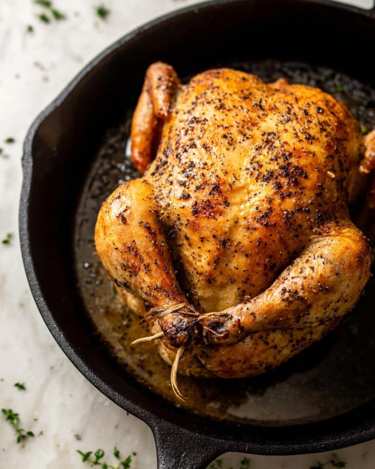 Skillet Roasted Whole Chicken Recipe