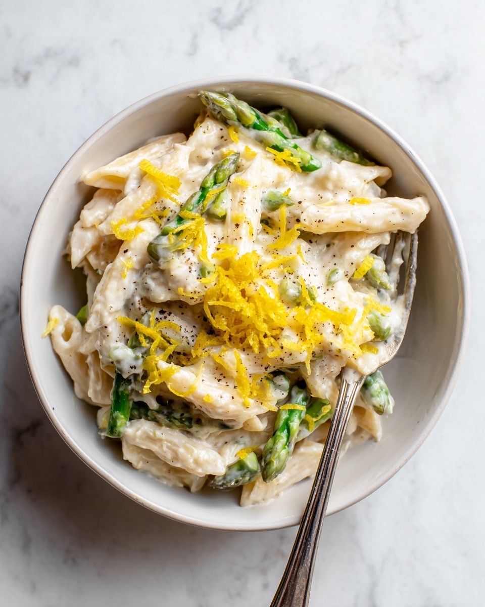Creamy Lemon Asparagus Pasta Recipe - Recipe Image