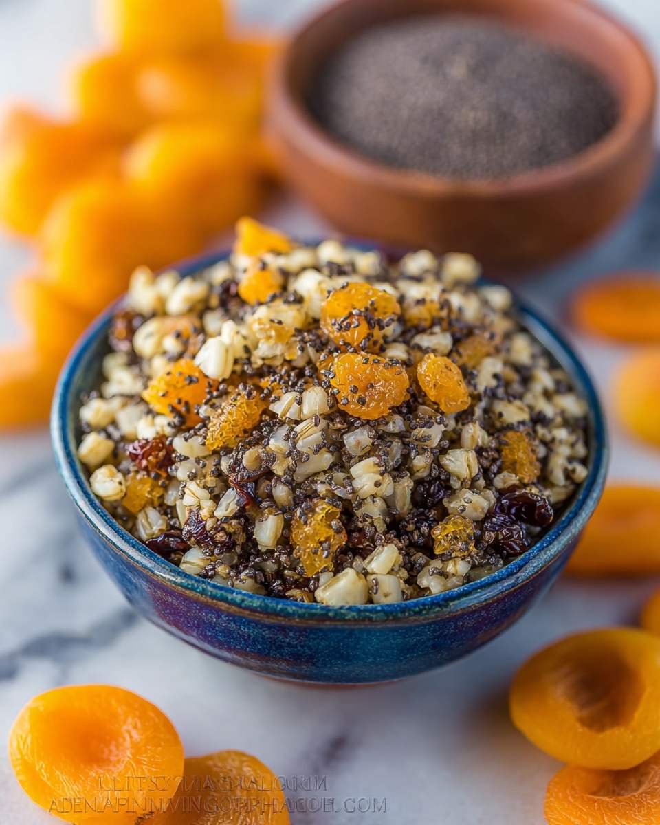 Sweet Wheat Berry Pudding (Kutia) with Poppy Seeds, Dried Fruits, and Toasted Almonds Recipe - Recipe Image