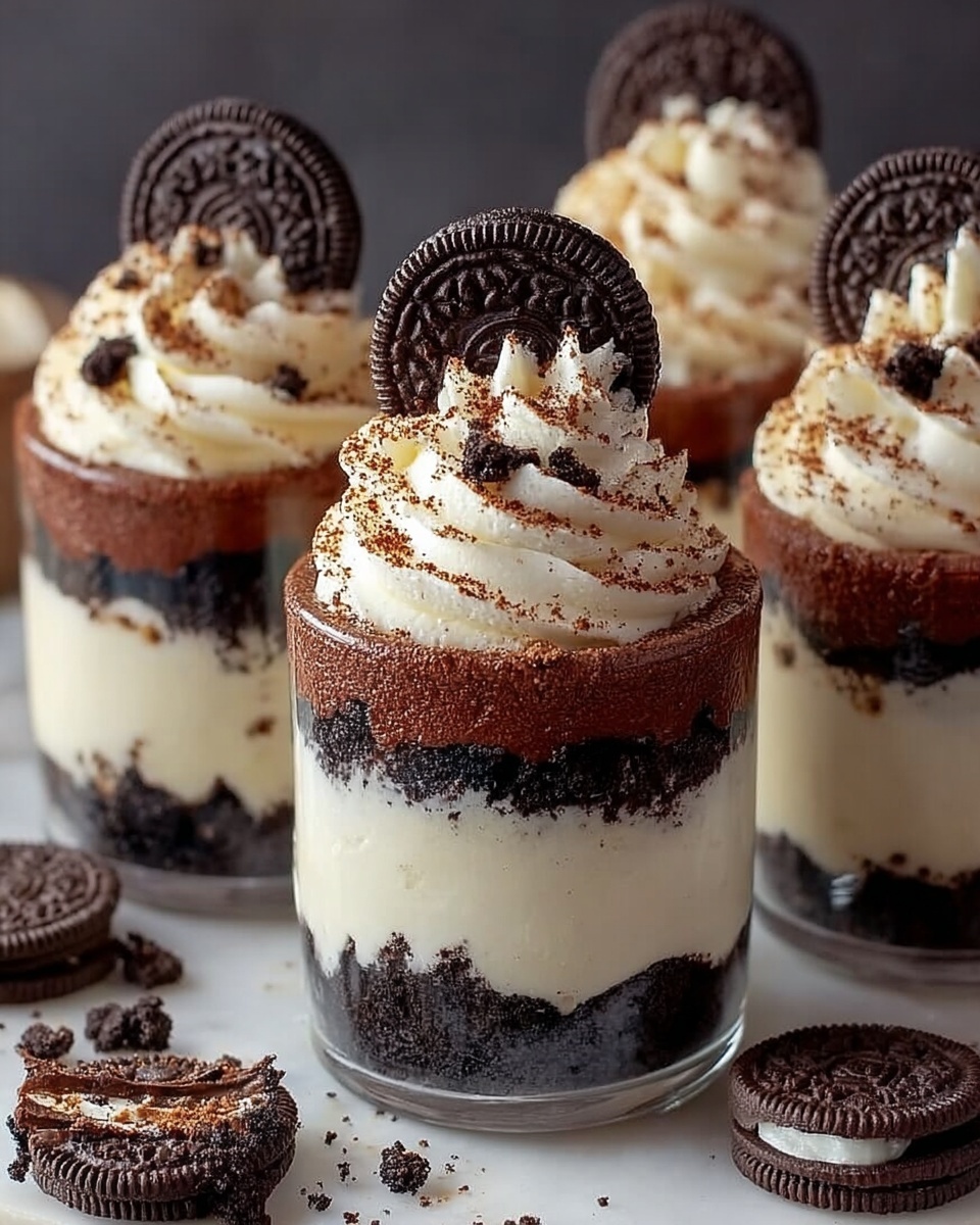 No Bake Cookies and Cream Cheesecake Cups Recipe - Recipe Image
