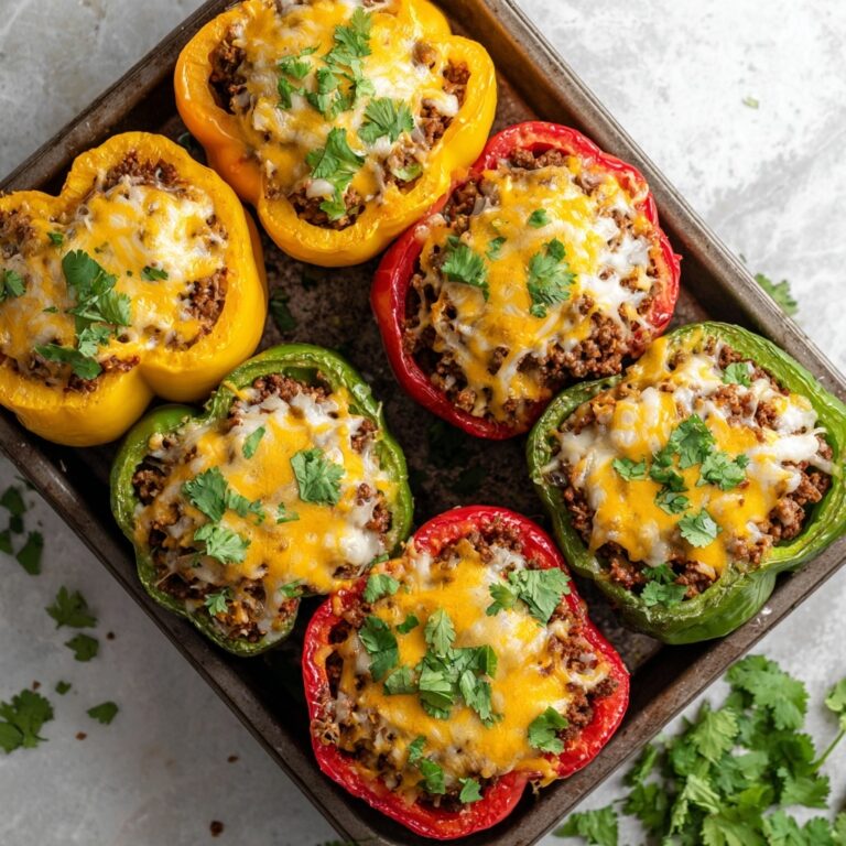 Stuffed Bell Peppers with Cauliflower Rice and Cheddar Recipe