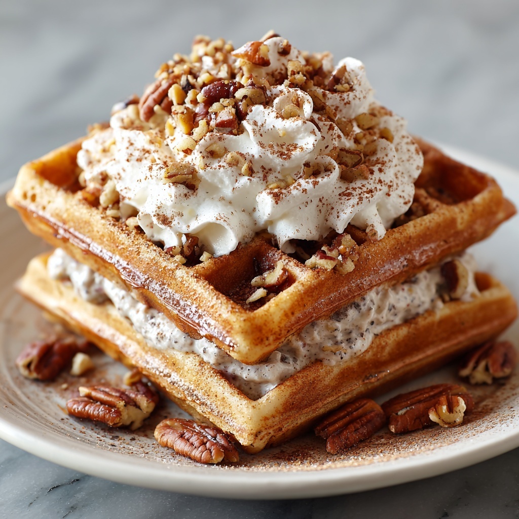 Maple Pecan Cream Cheese Waffles Recipe - Recipe Image