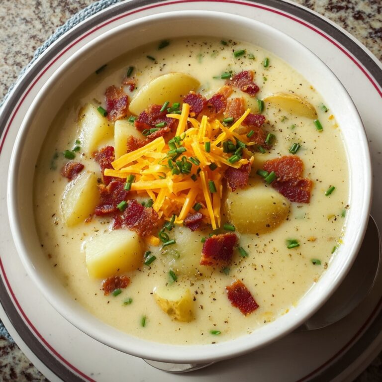 Creamy Potato Soup with Cheddar, Bacon, and Green Onions Recipe