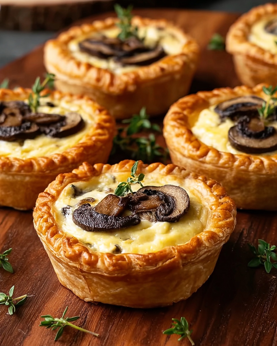 Mini Wild Mushroom and Goat Cheese Pies Recipe - Recipe Image