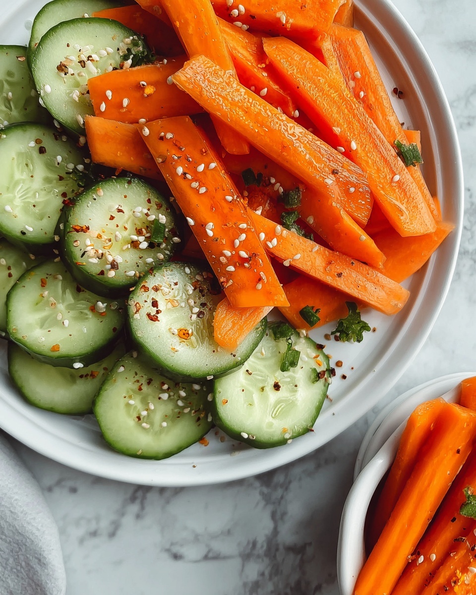 Carrot and Cucumber Salad with Spicy Dressing Recipe - Recipe Image