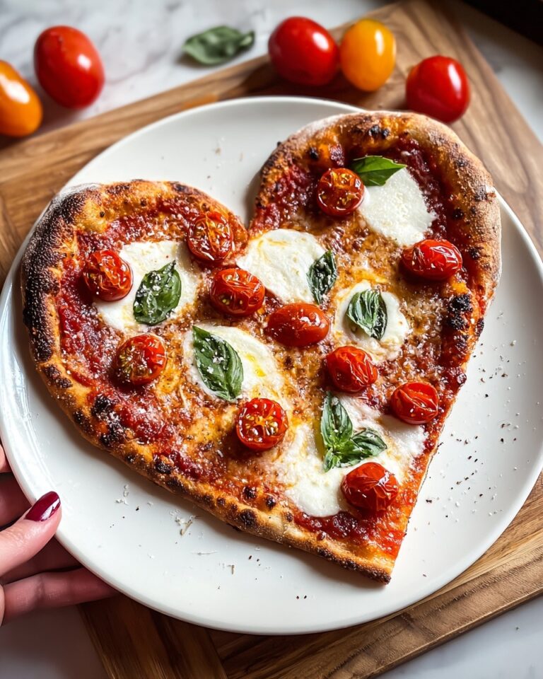 Heart-Shaped Pizza with Marinara, Mozzarella, and Assorted Toppings Recipe