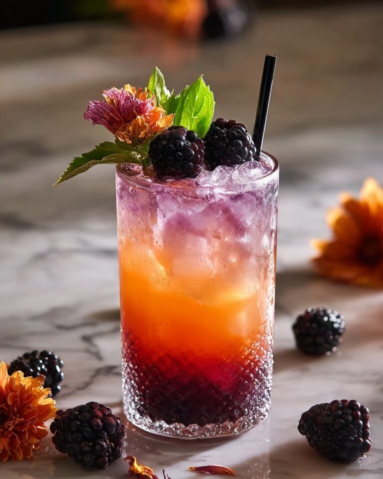Halloween Mocktail with Kombucha and Blackberries Recipe