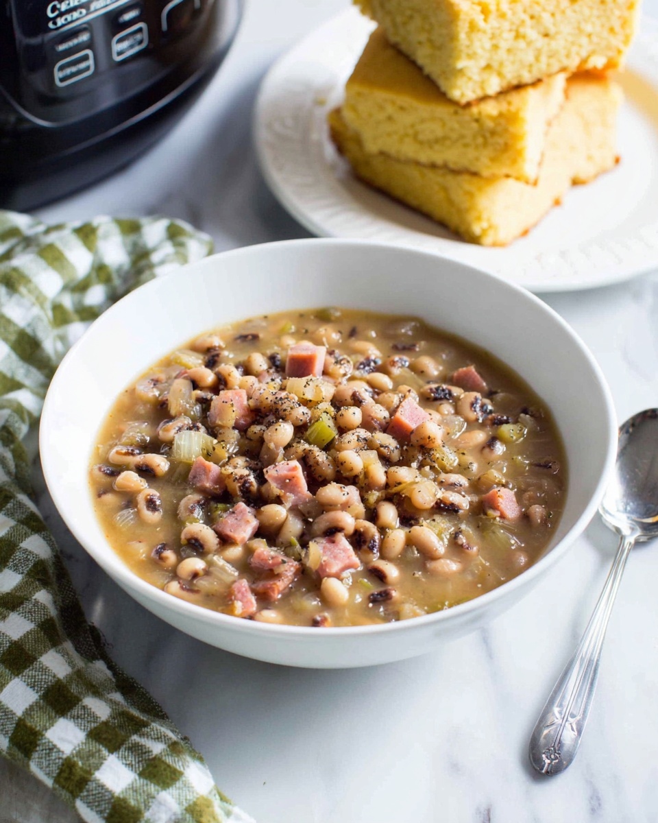 Crockpot Black Eye Peas with Ham and Spices Recipe - Recipe Image