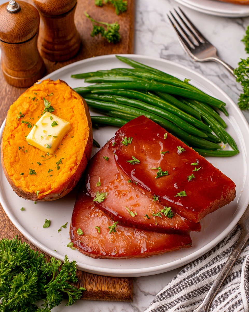 Maple Glazed Ham Steaks Recipe - Recipe Image