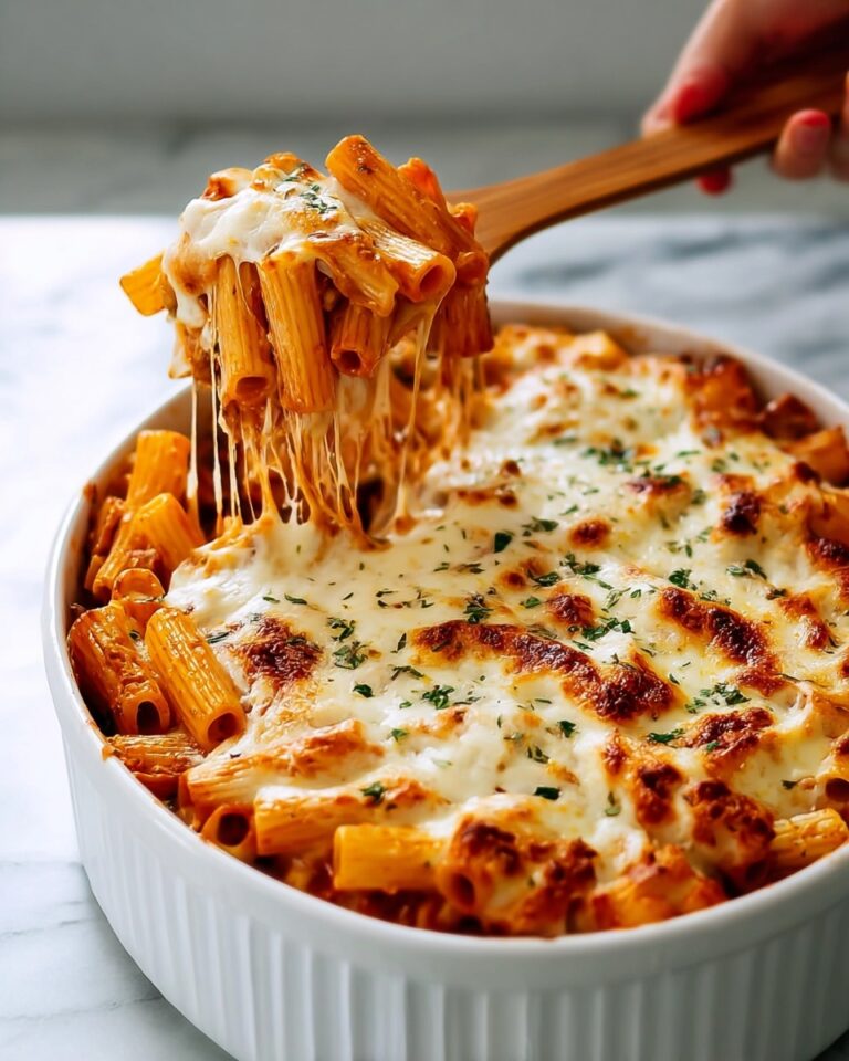 Homemade Chicken Parmesan Baked Ziti Casserole Recipe