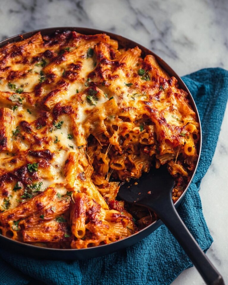 Skillet Baked Cheesy Bacon Penne Recipe