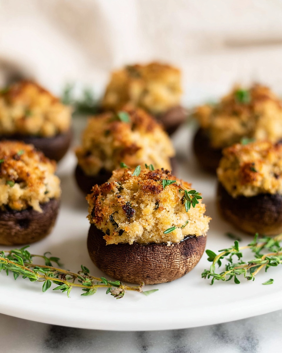 Stuffed Cremini Mushrooms with Cream Cheese, Parmesan, and Herbs Recipe - Recipe Image