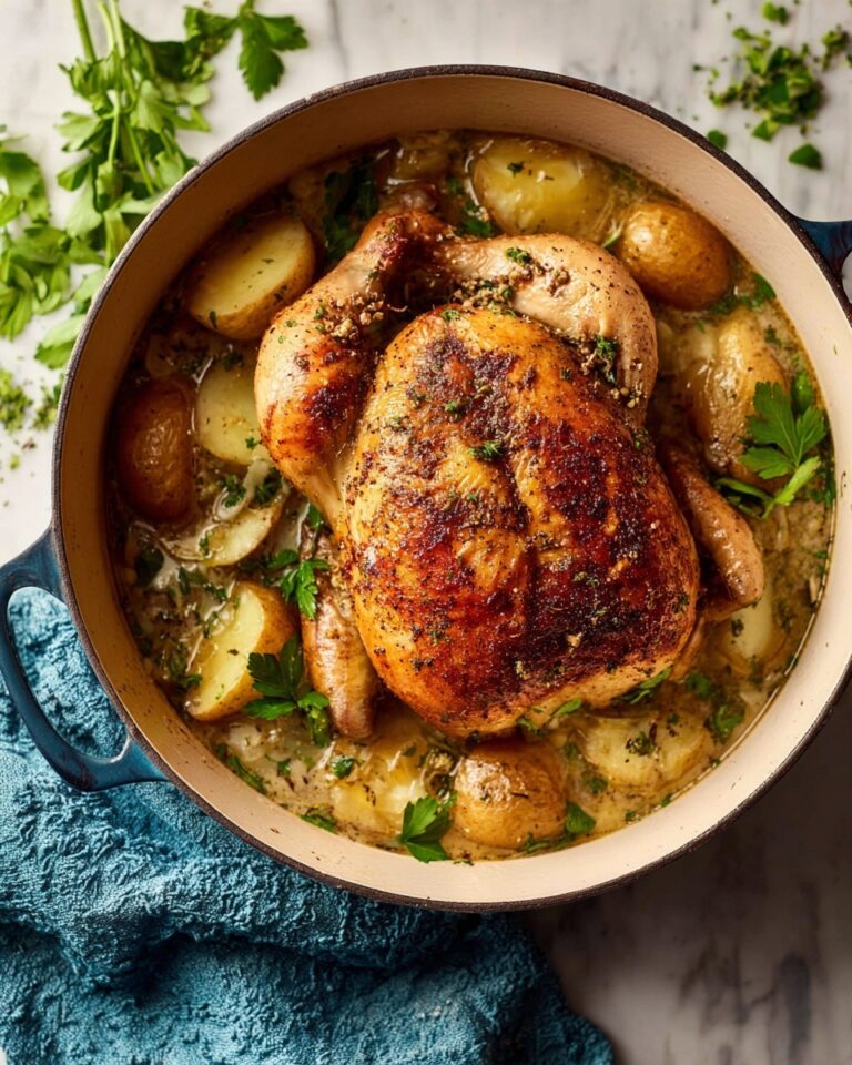 Creamy Lemon and Herb Pot Roasted Chicken Recipe